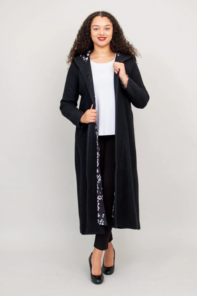 Catherine Coat, Black, Boiled Wool - Image 4