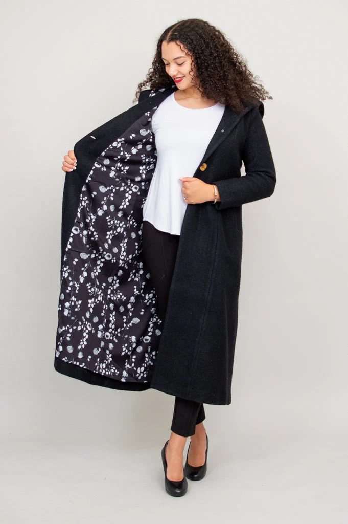 Catherine Coat, Black, Boiled Wool - Image 7