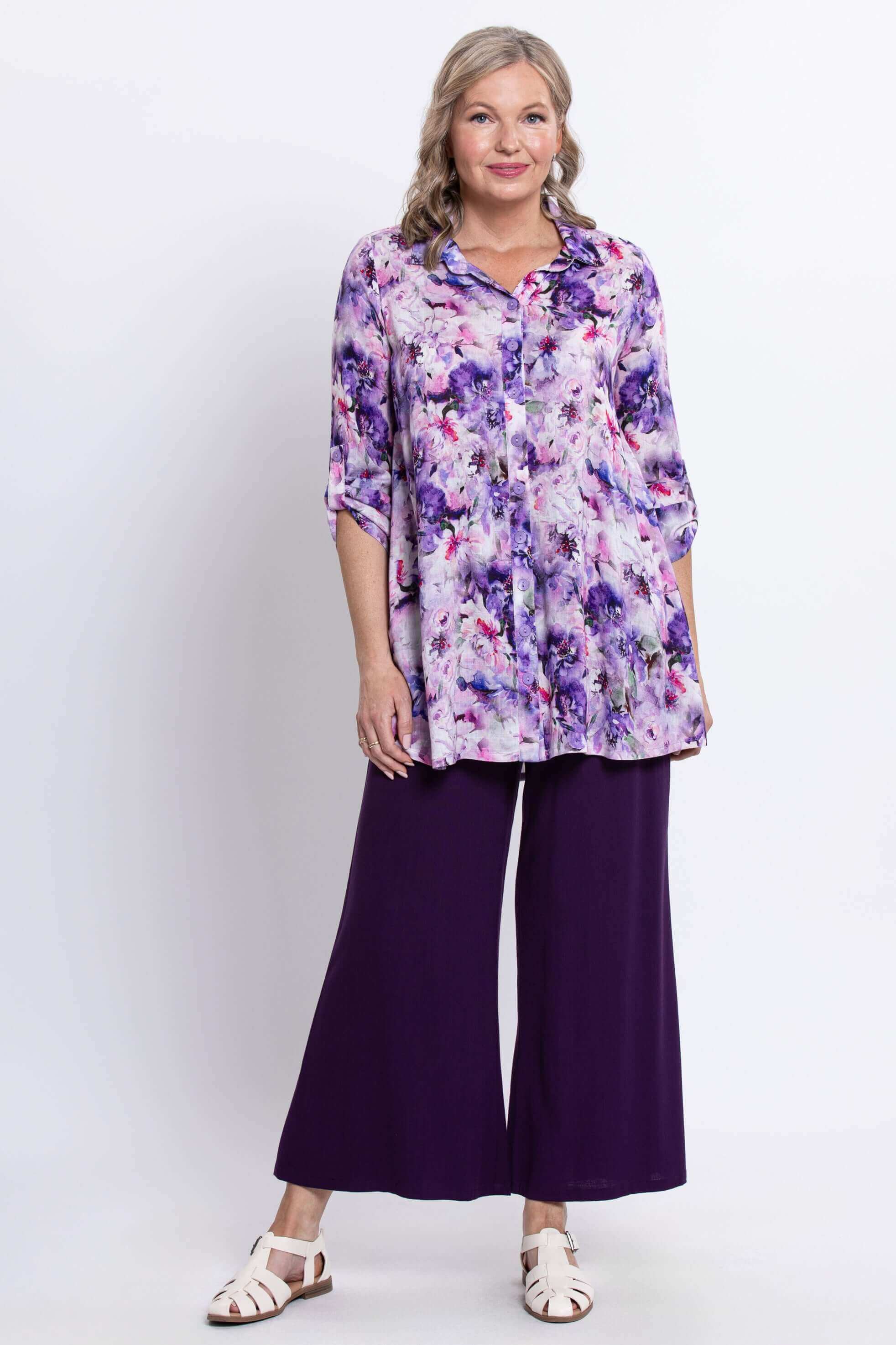 Celine Blouse, Royale Dynasty, Linen Bamboo - Image 3