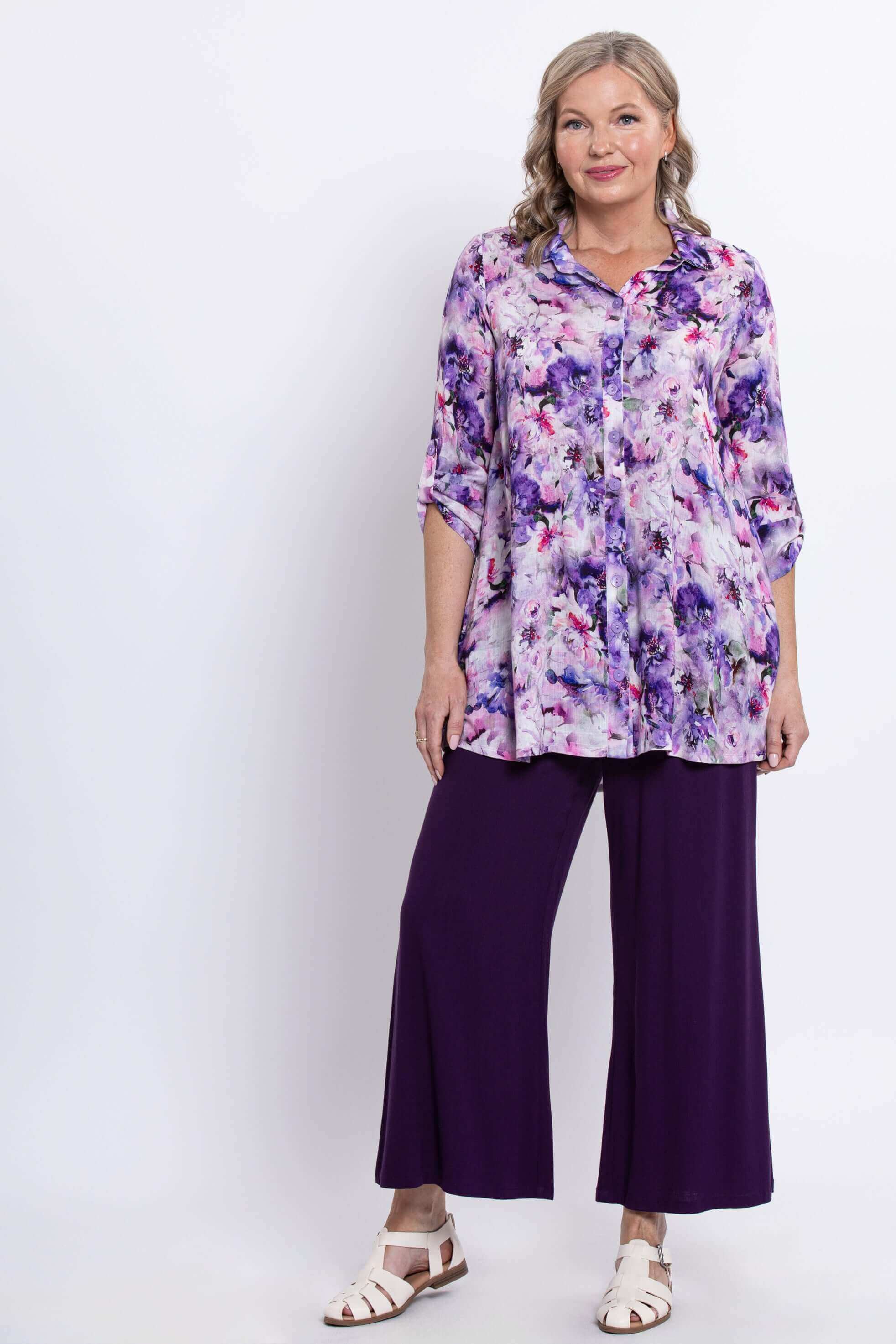 Celine Blouse, Royale Dynasty, Linen Bamboo - Image 4