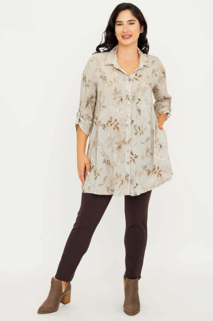 Celine Blouse, Castle, Linen Bamboo- Final Sale - Image 4