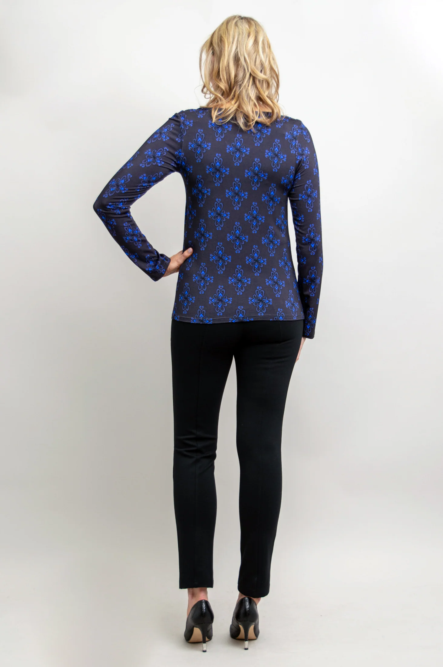 Charisse Long Sleeve Top, Blue French, Bamboo - Final Sale - Image 5