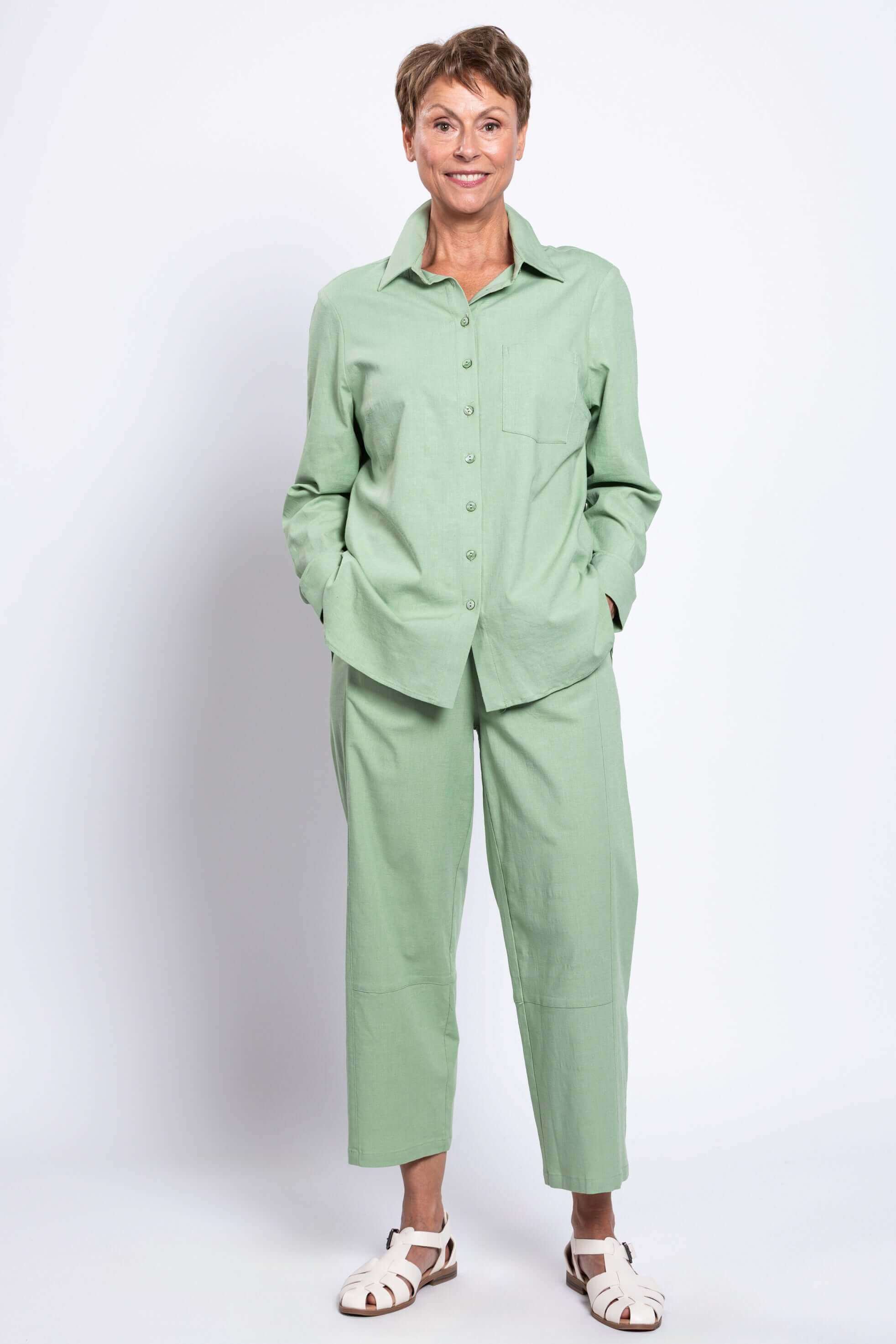 Charlie Blouse, Sage, Linen Viscose - Image 2