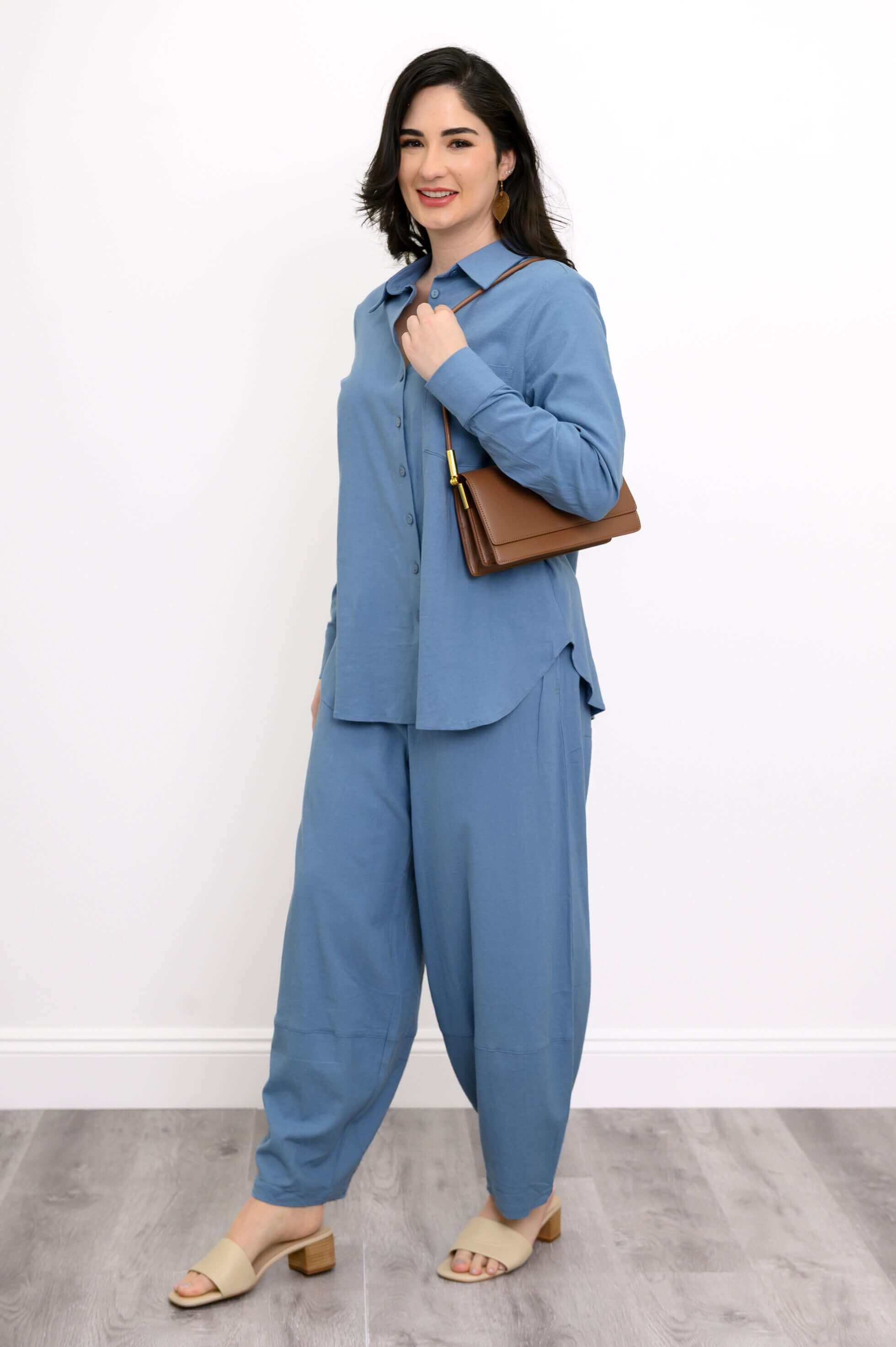 Charlie Blouse, Soft Denim, Linen Viscose - Image 4
