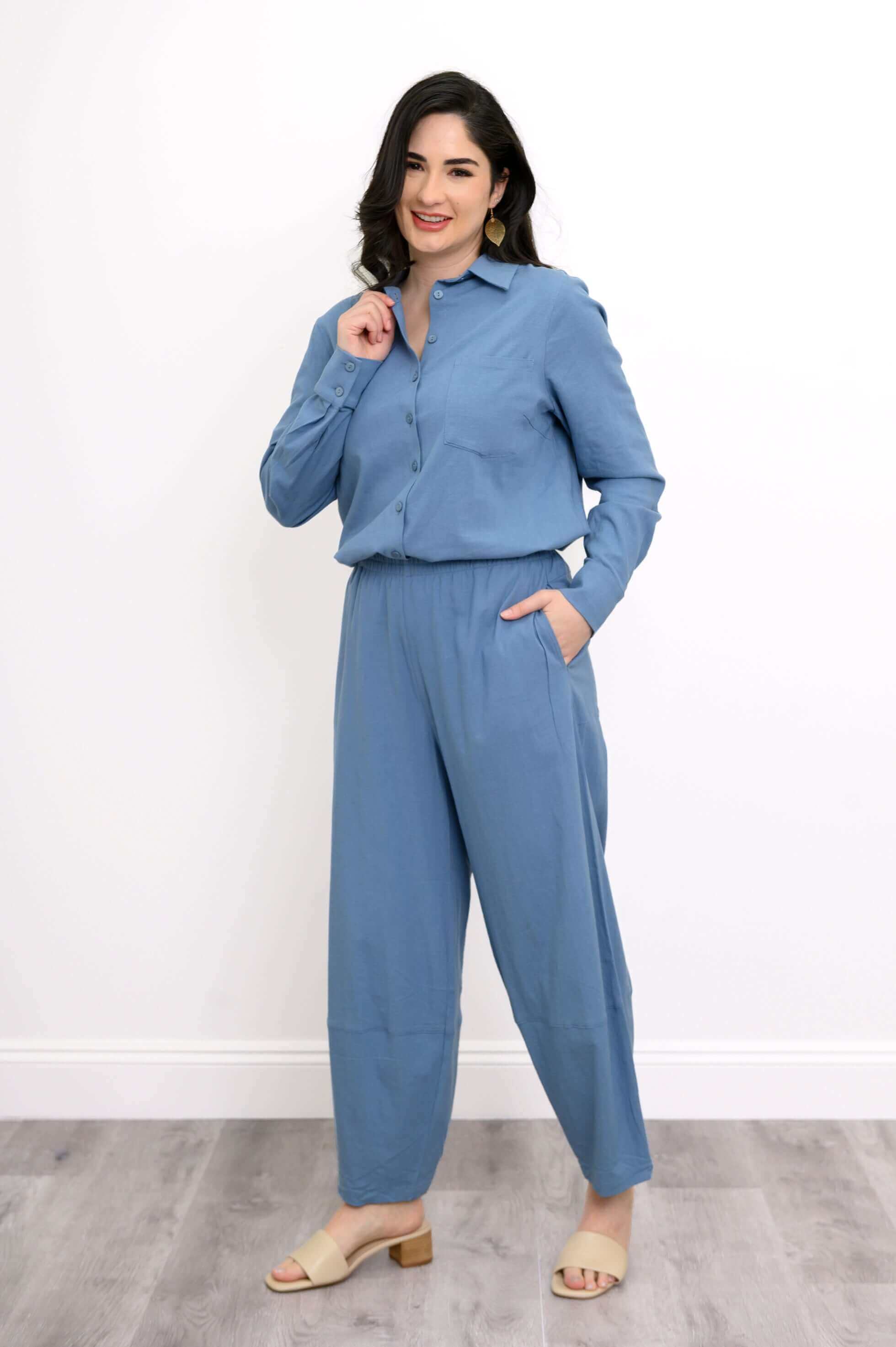 Charlie Blouse, Soft Denim, Linen Viscose - Image 5