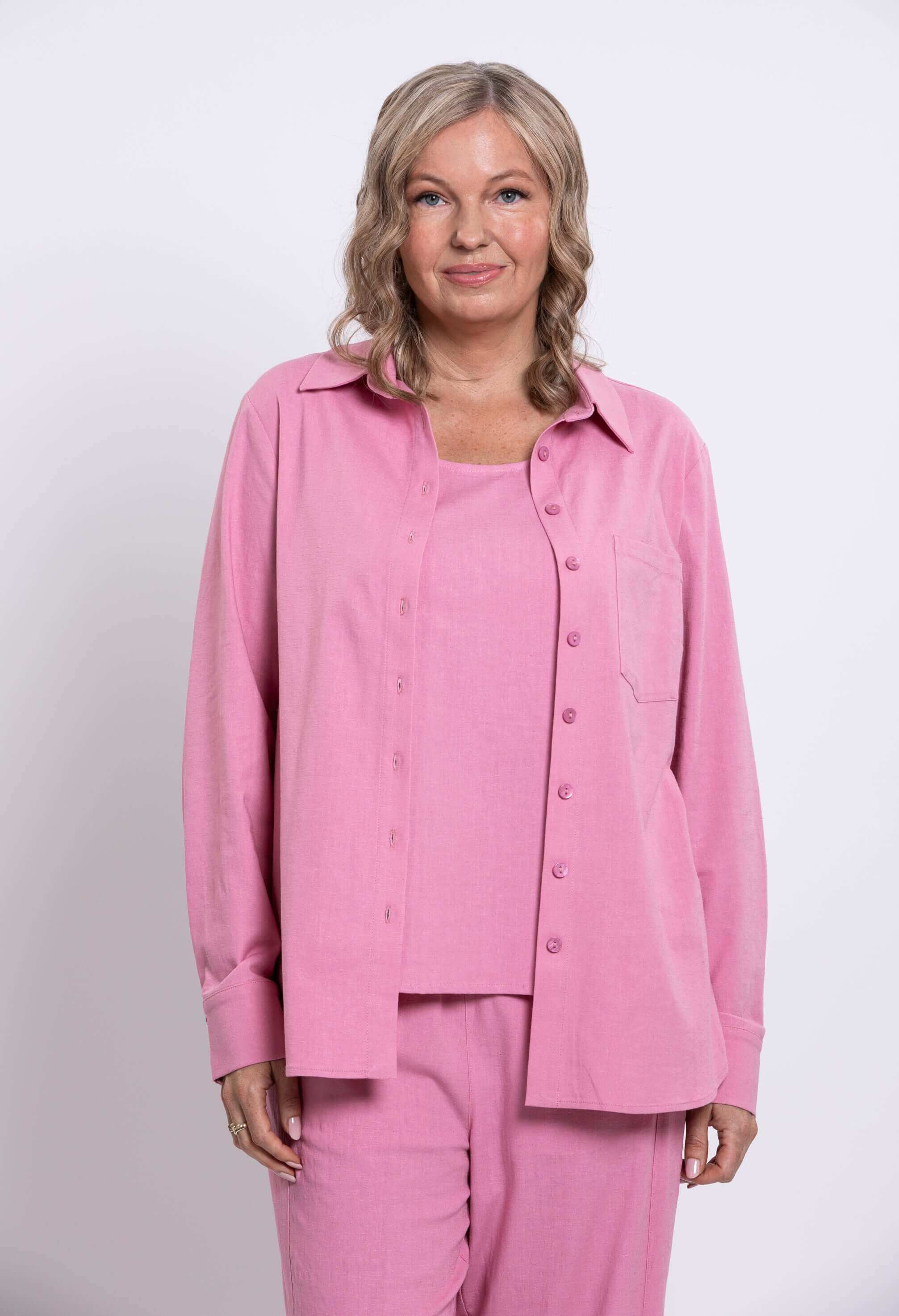 Charlie Blouse, Soft Pink, Linen Viscose