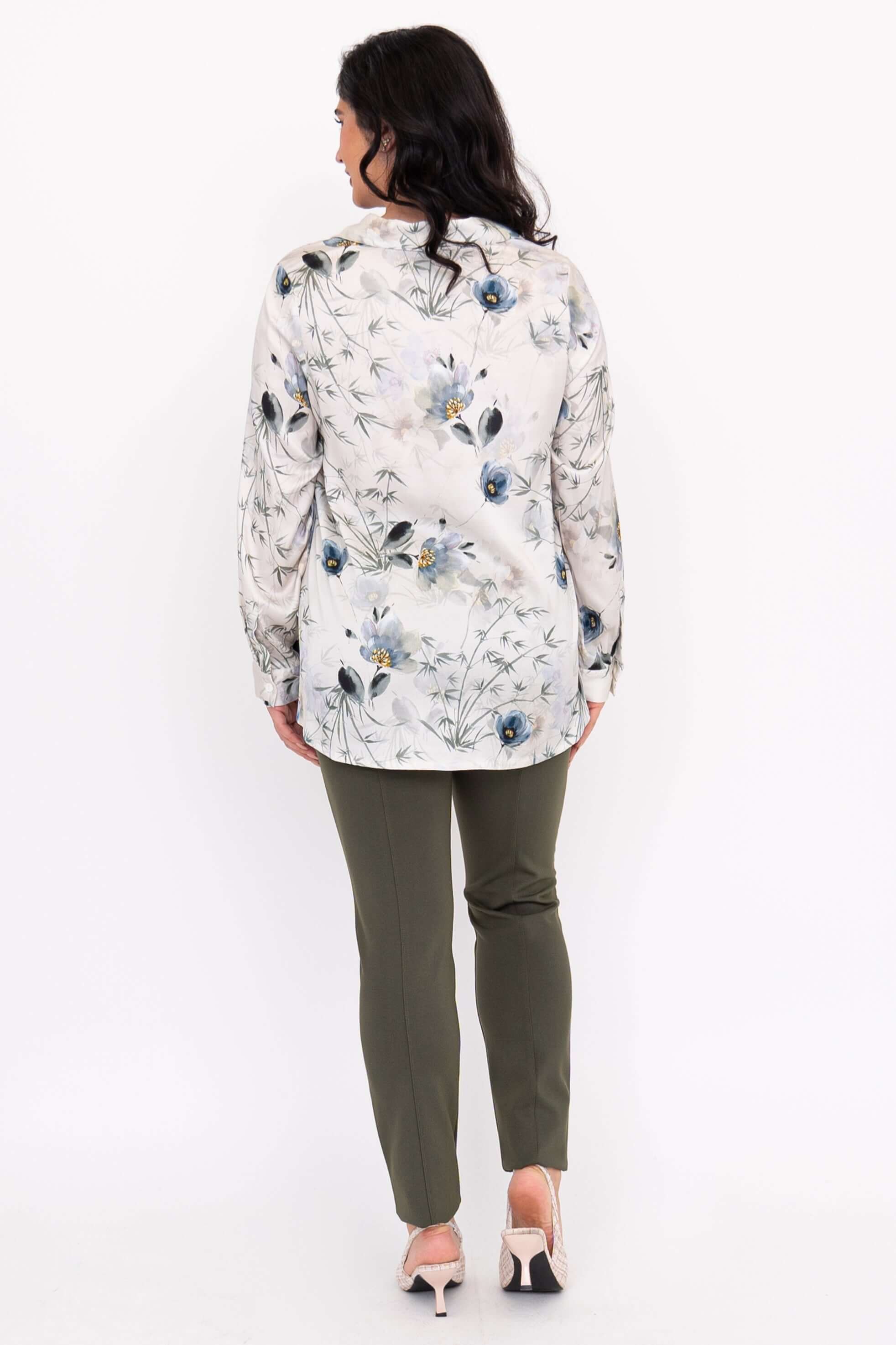 Charlotte Blouse, Khaki Breeze, Silk Viscose - Image 5