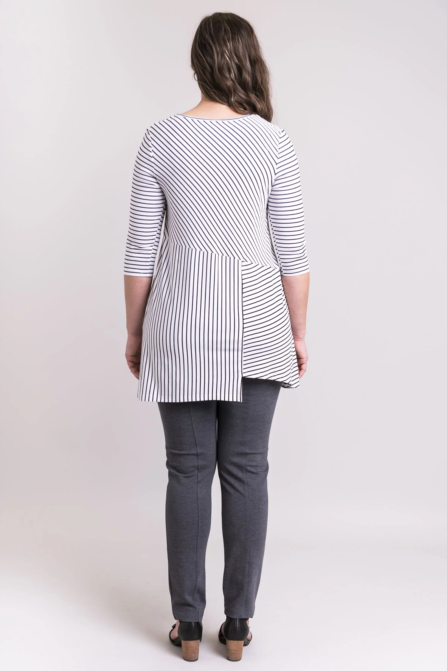 Charming Tunic, White/Black Small Stripe, Bamboo- Final Sale - Image 7