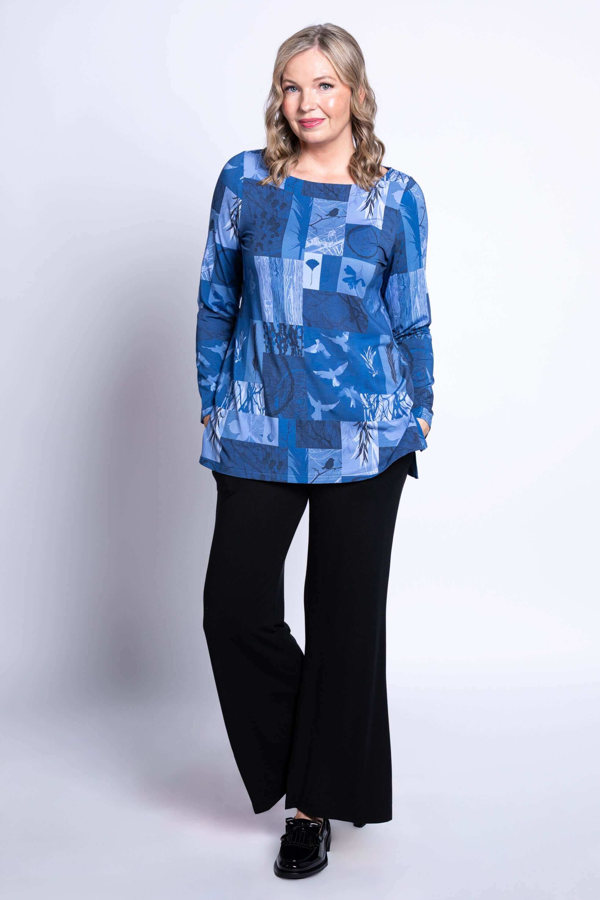 Cheerful Tunic, Blue Forest, Bamboo - Image 4