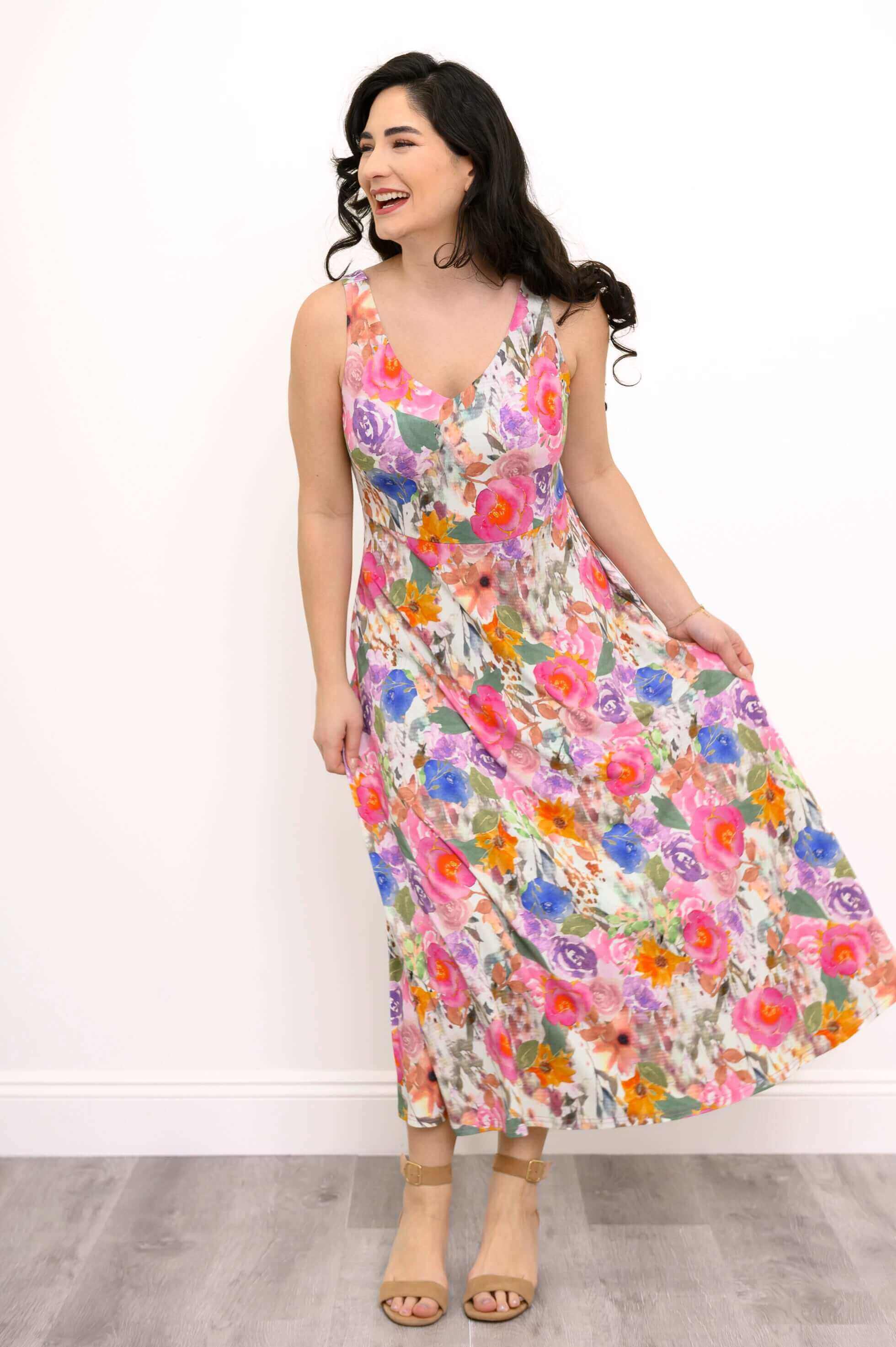 Cheryl Dress, Pink Bouquet, Bamboo - Image 5