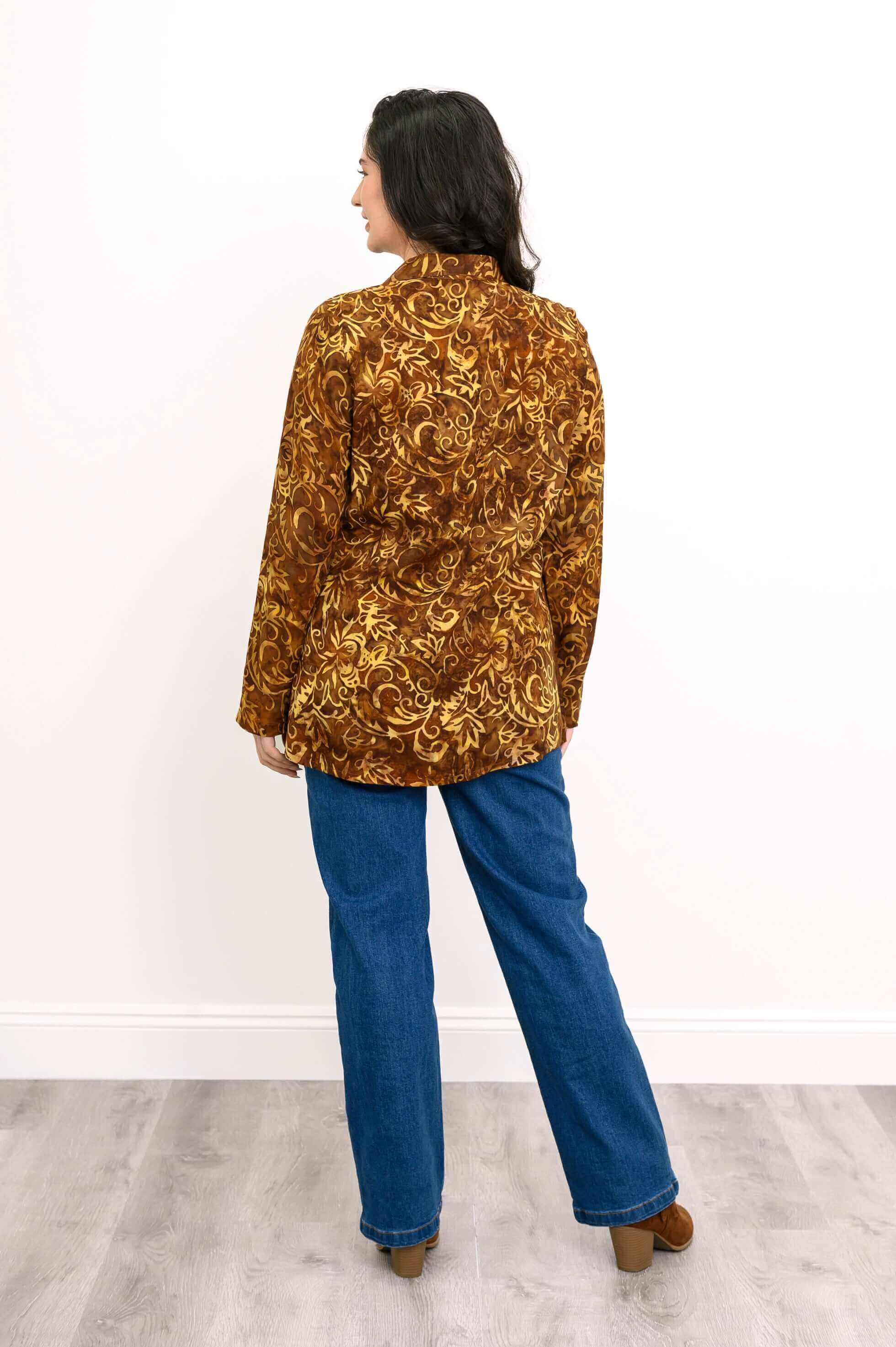 Cindy L/S Blouse, Forest Moss - Image 5