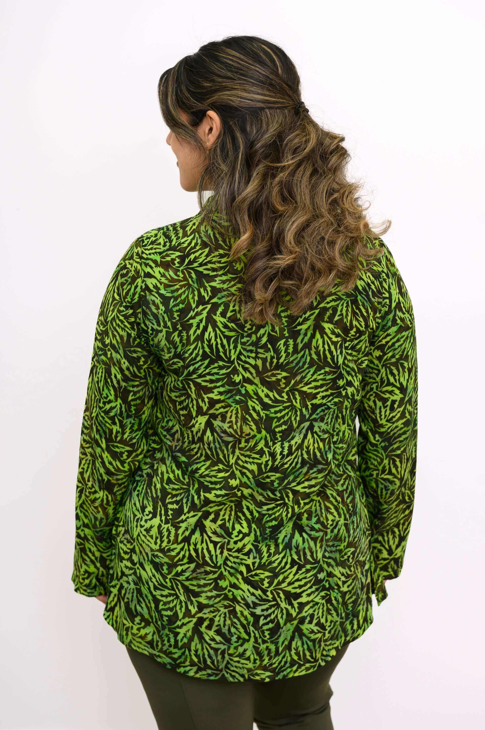 Cindy L/S Blouse, Night Forest - Image 5