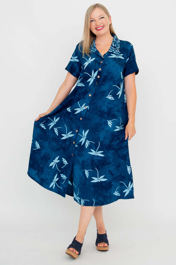Cissy S/S Dress, Aqua Dragonfly - Image 2