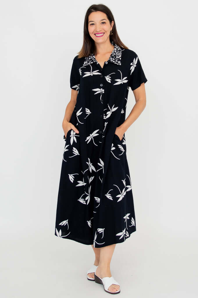 Cissy S/S Dress, BW Dragonfly