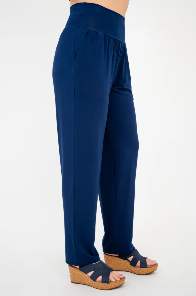 Clair Petite Pant, Indigo, Bamboo - Image 4