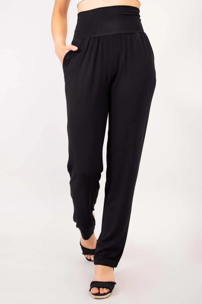 Clair Tall Pant, Black, Bamboo - Image 3