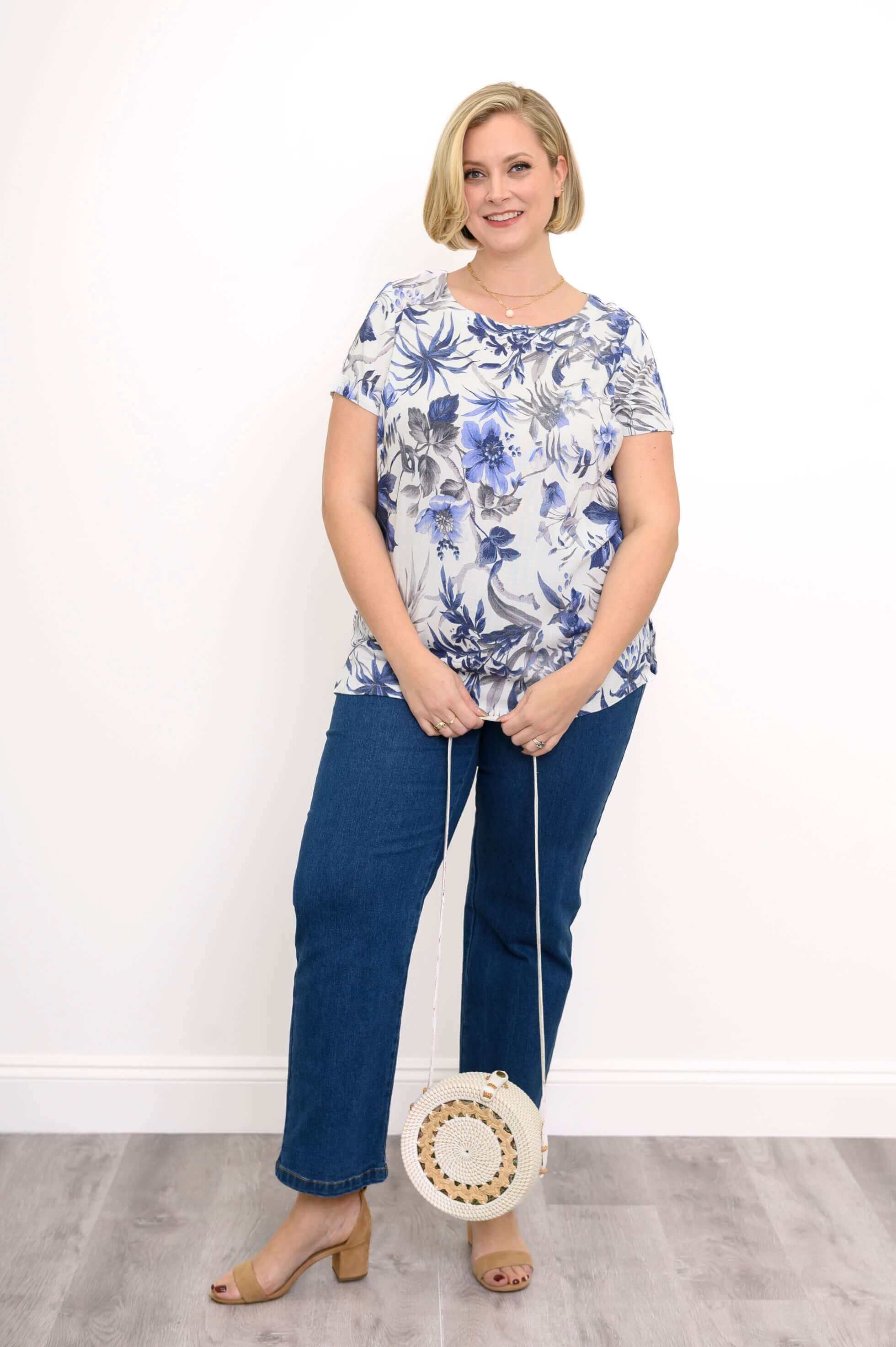 Clara Top, Peri Palm, Linen Bamboo - Image 3