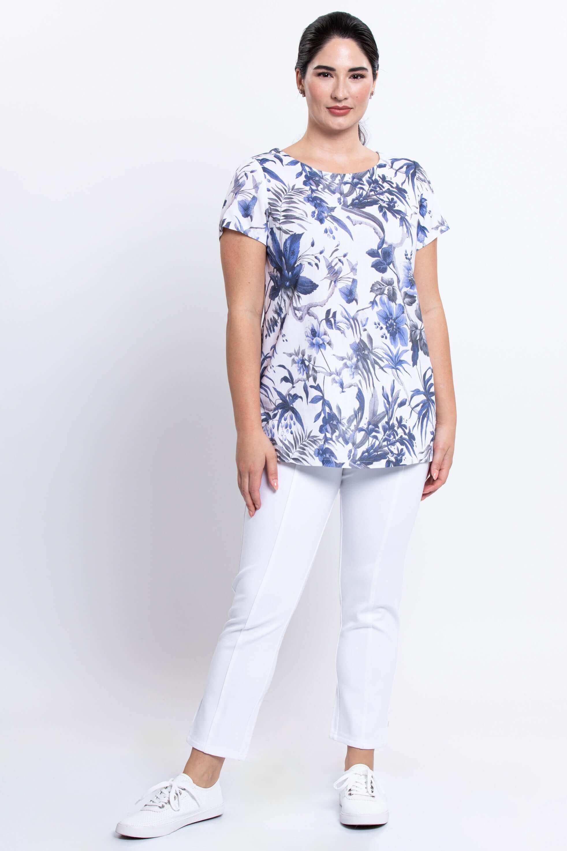 Clara Top, Peri Palm, Linen Bamboo - Image 4