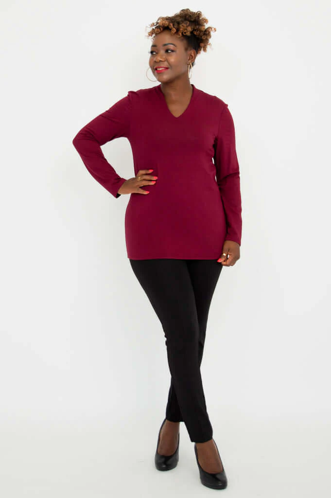 Chimmy Top, Burgundy, Bamboo - Final Sale - Image 3