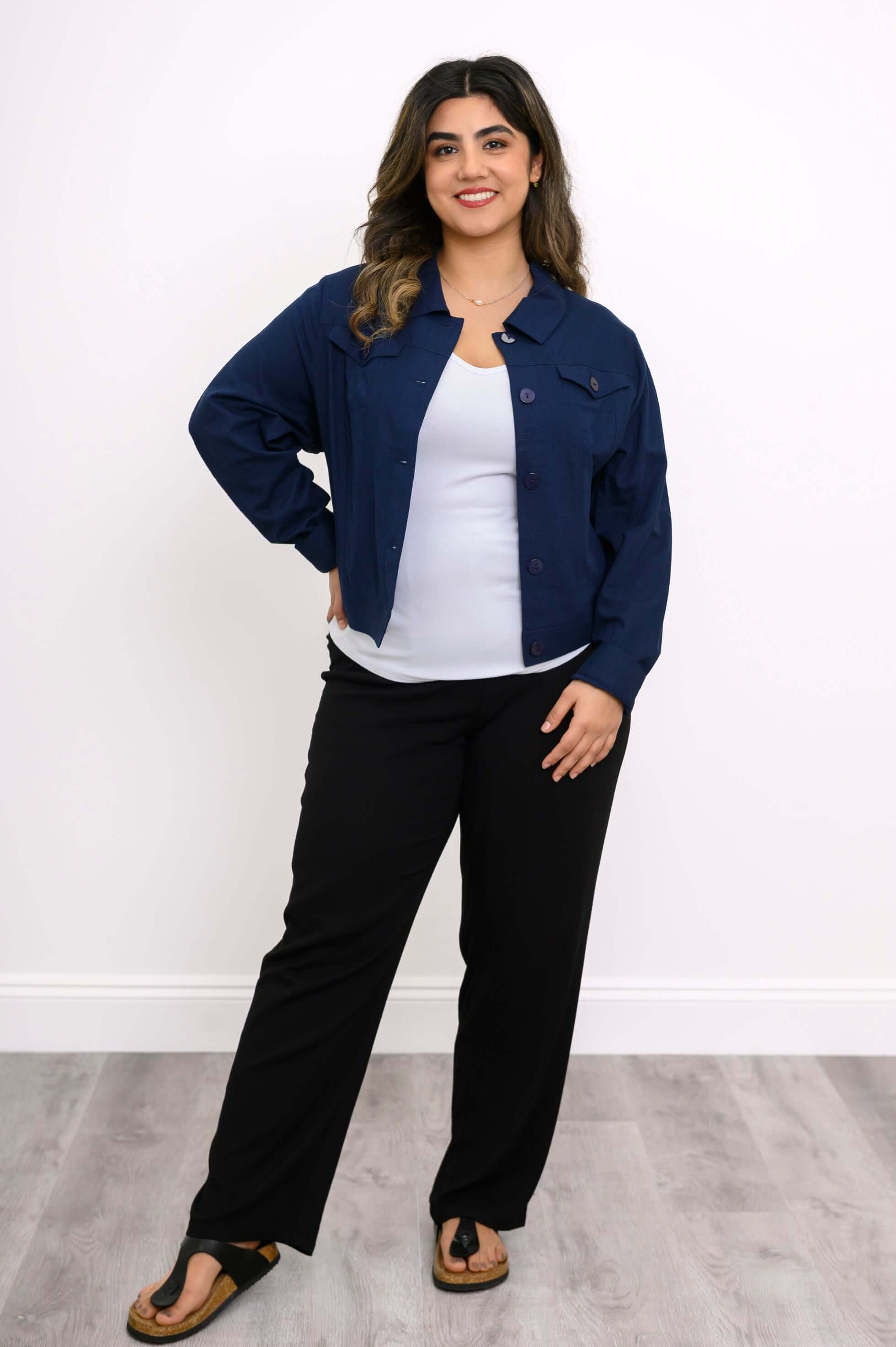 Colleen Jacket, Indigo, Linen - Image 2