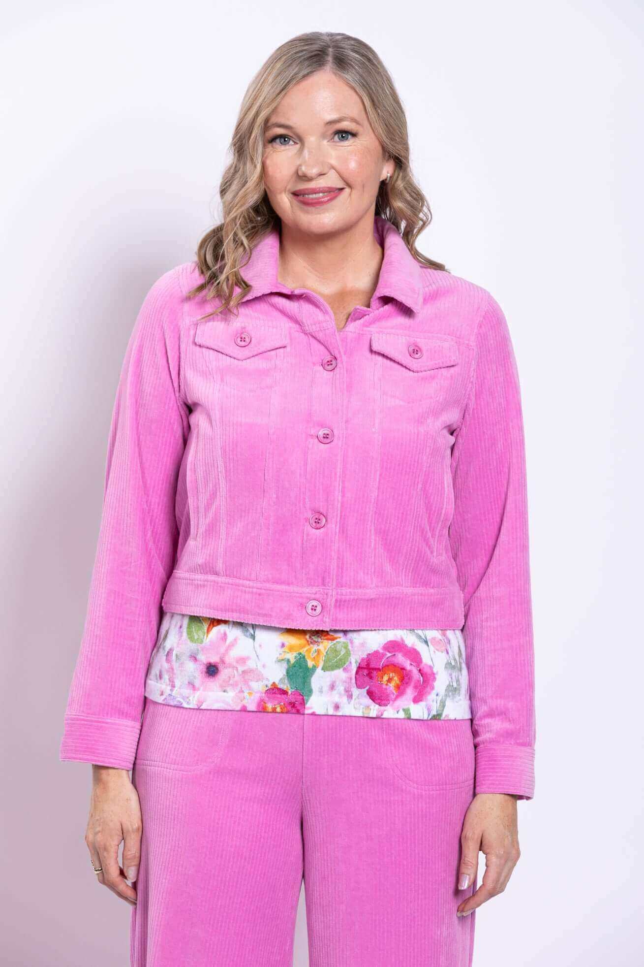 Colleen Jacket, Pink, Cotton Corduroy
