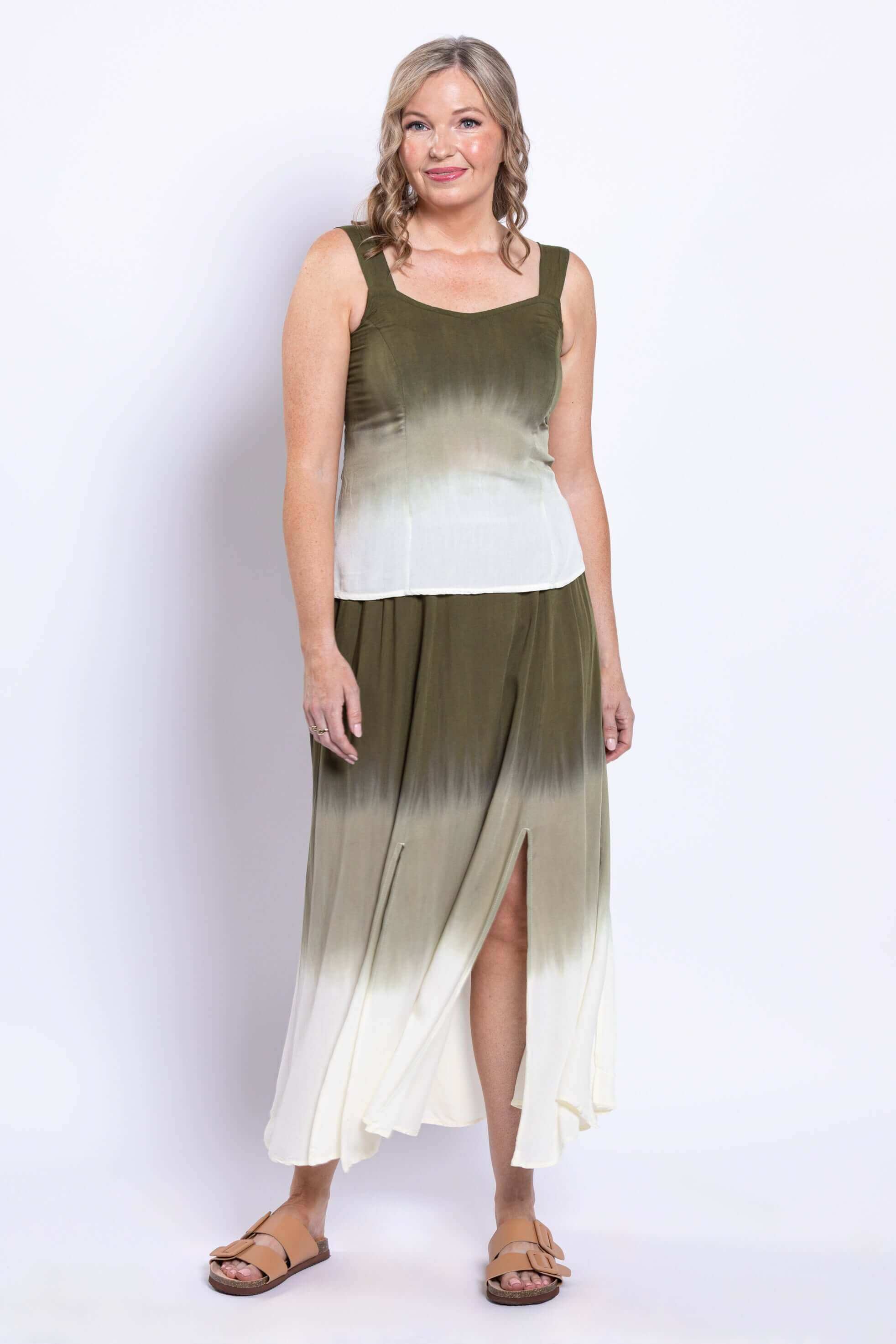 Comfy Skirt, Green Dip-Dye - Image 3