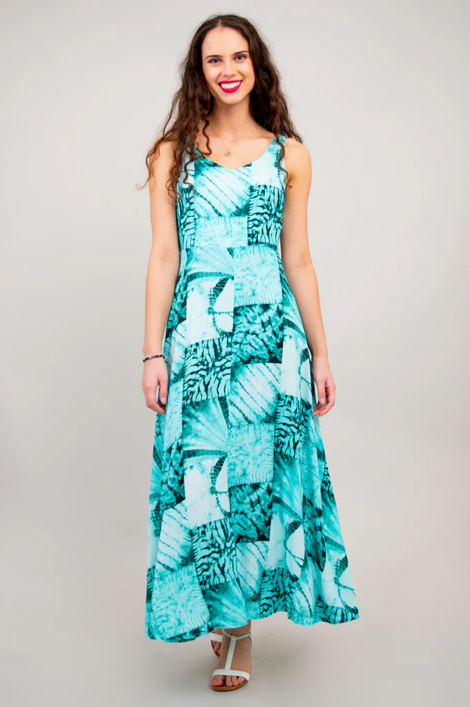 Coraline Dress, Shibori, Linen Bamboo - Final Sale