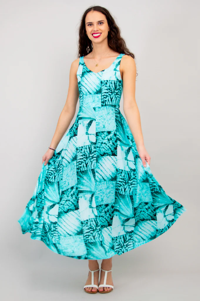 Coraline Dress, Shibori, Linen Bamboo - Final Sale - Image 3