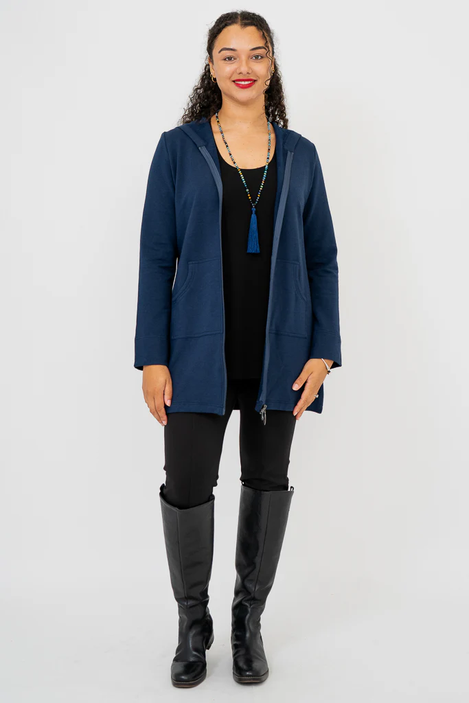 Cortes Jacket, Indigo, Bamboo Fleece - Image 3