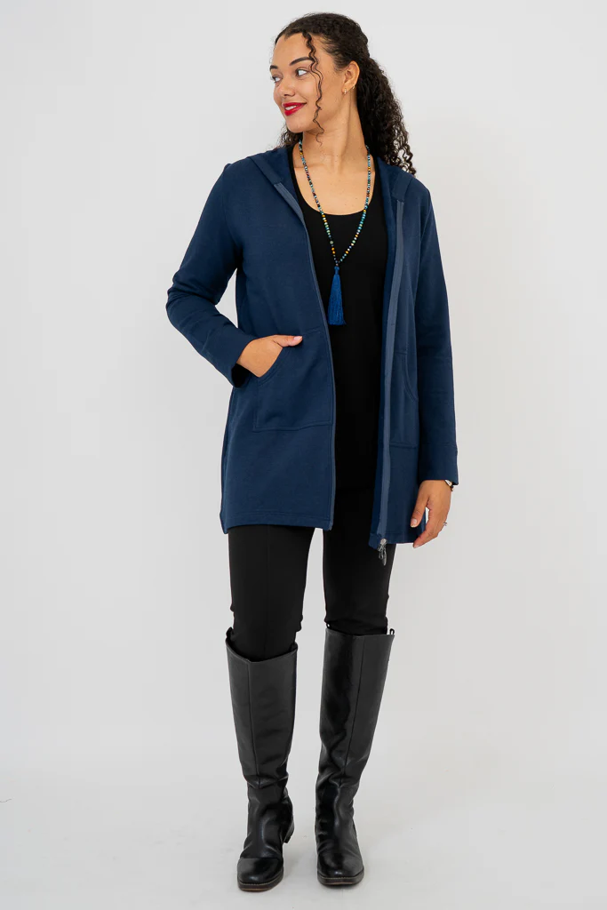 Cortes Jacket, Indigo, Bamboo Fleece - Image 4