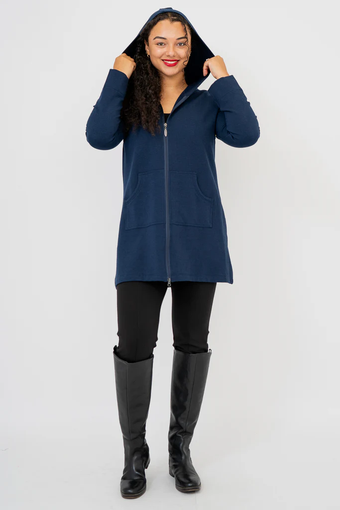 Cortes Jacket, Indigo, Bamboo Fleece - Image 5