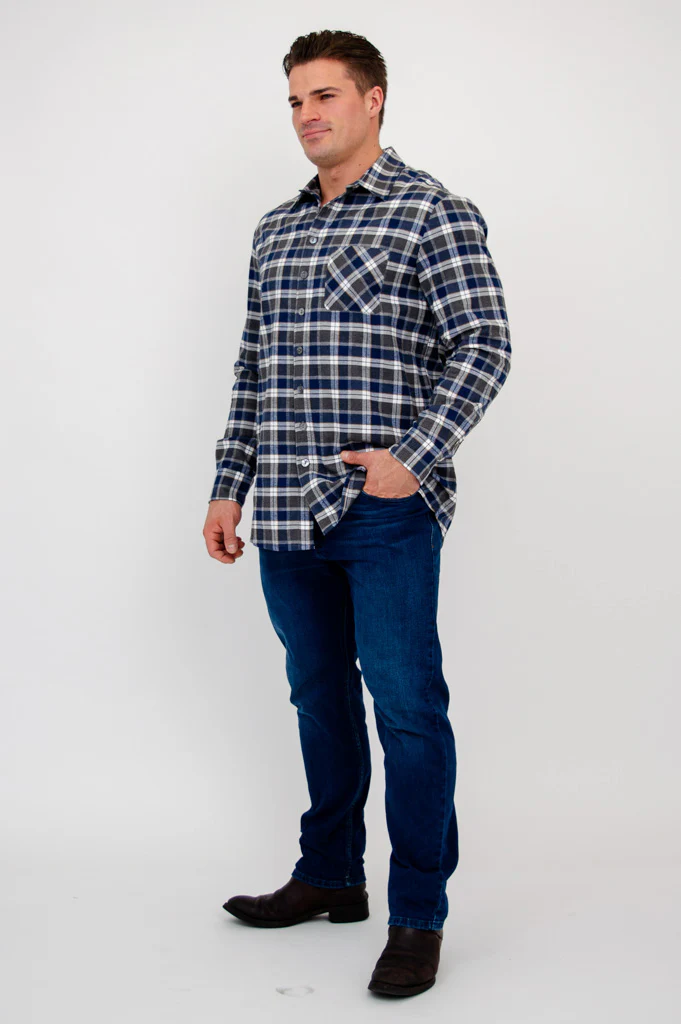 Cory Men's Shirt, Citrus Plaid, Cotton - Image 4