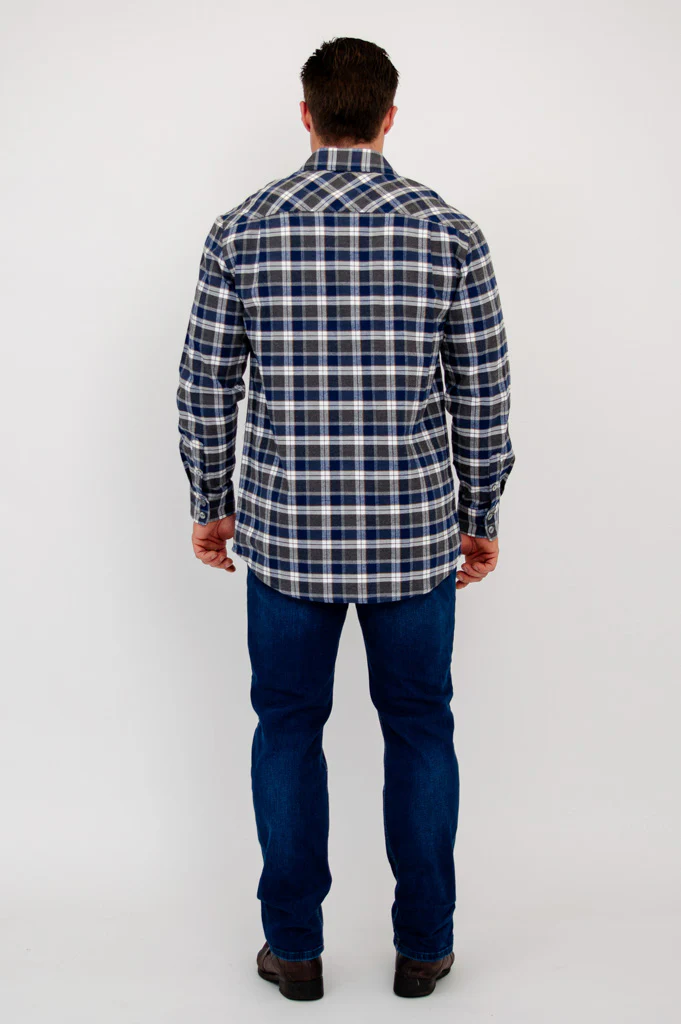 Cory Men's Shirt, Citrus Plaid, Cotton - Image 5