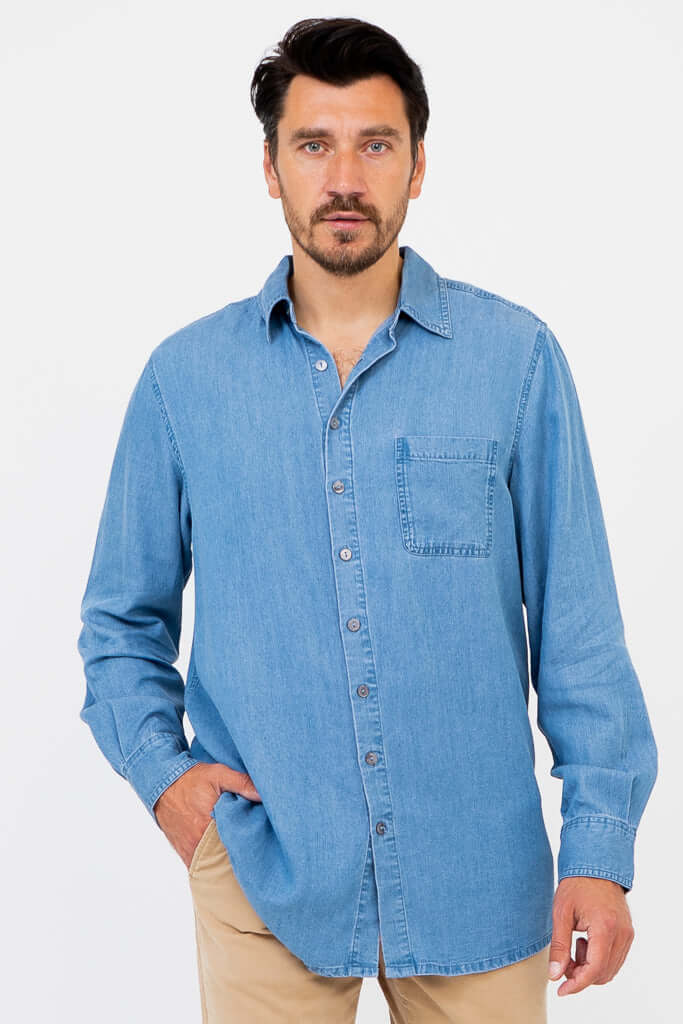 Cory Men's Shirt, Lightweight Tencel Denim