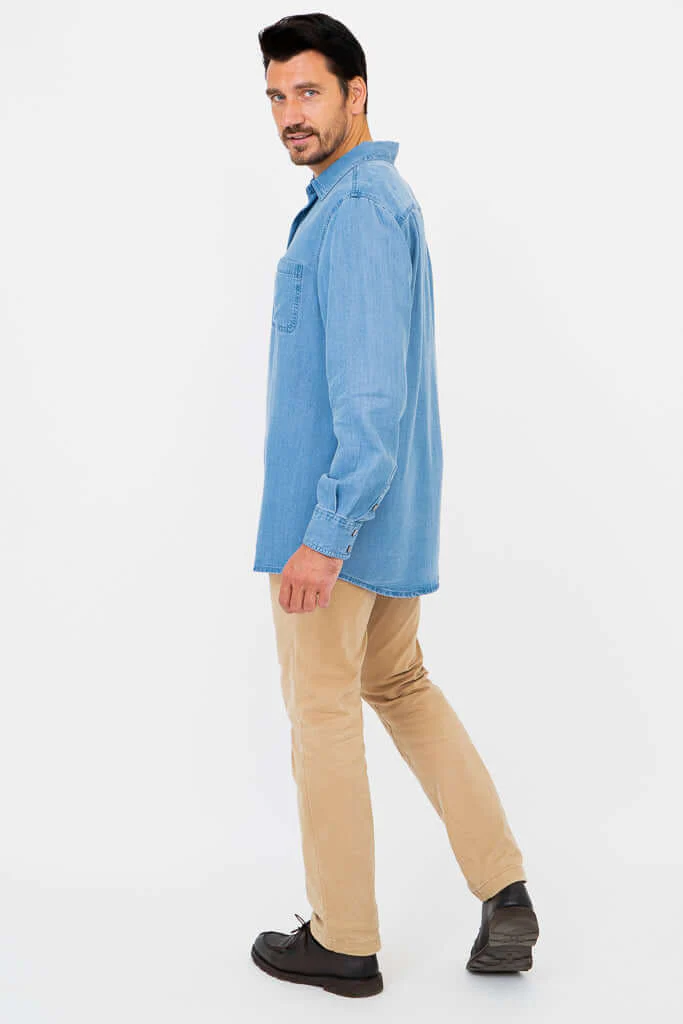 Cory Men's Shirt, Lightweight Tencel Denim - Image 8