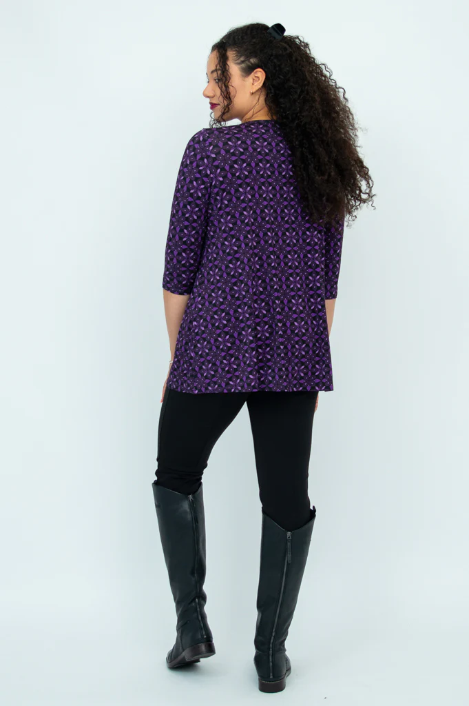 Courage Tunic, Geo Flower, Bamboo - Final Sale - Image 8