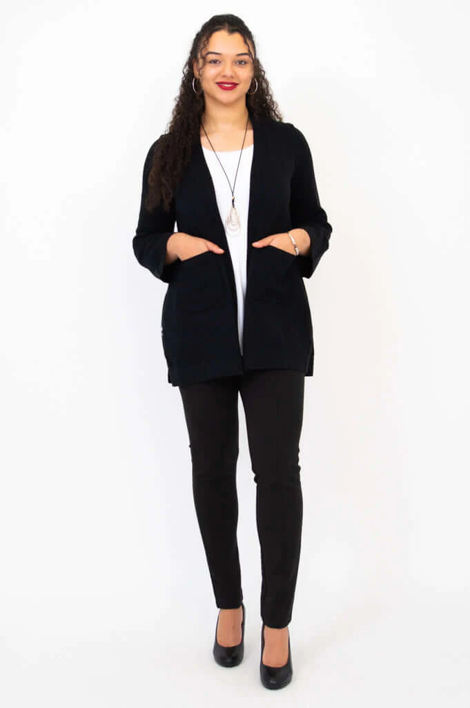Dallas Cardigan, Black, Cotton - Final Sale - Image 3