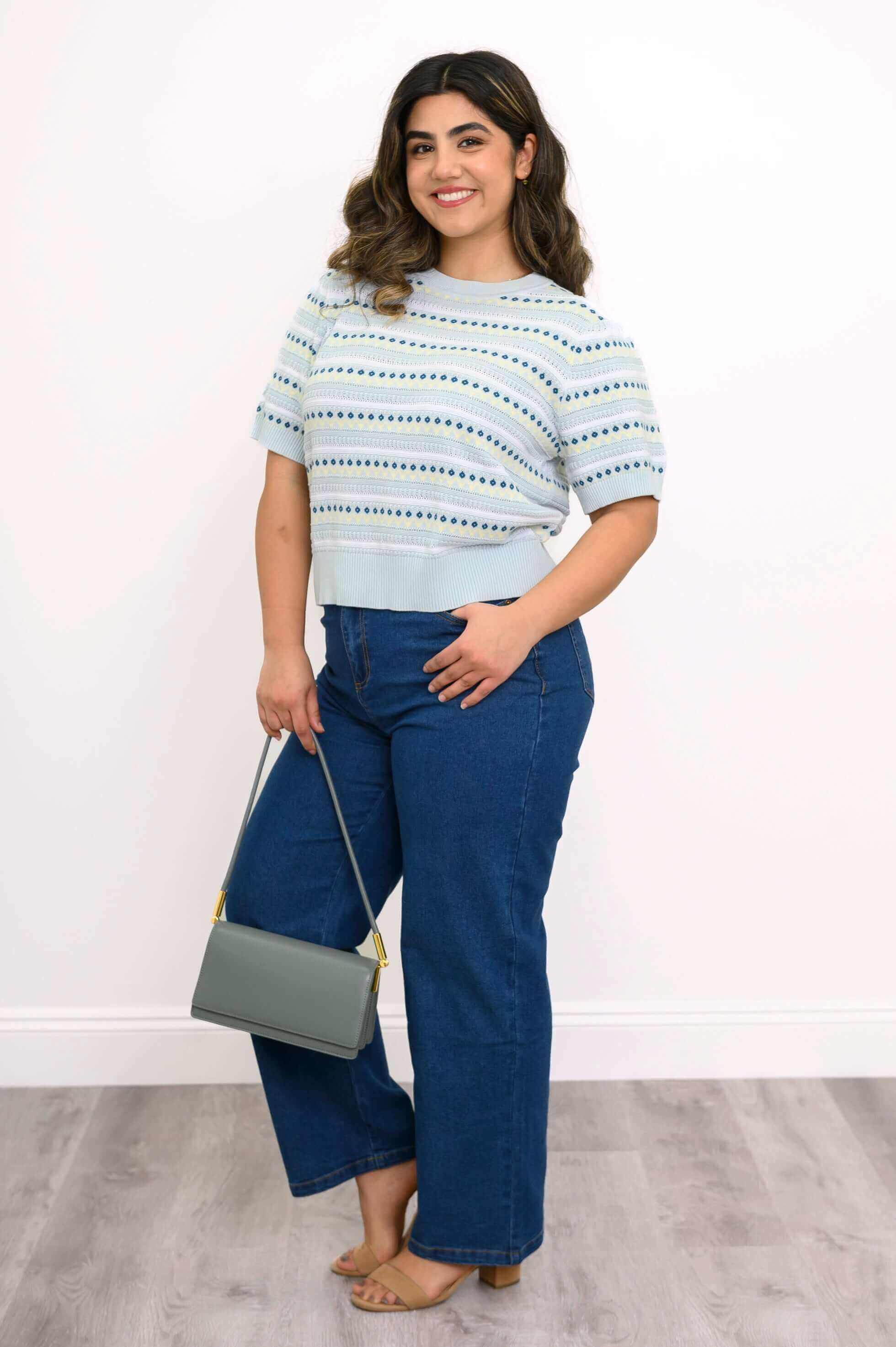 Danny Sweater, Mint Prairie, Cotton - Image 3