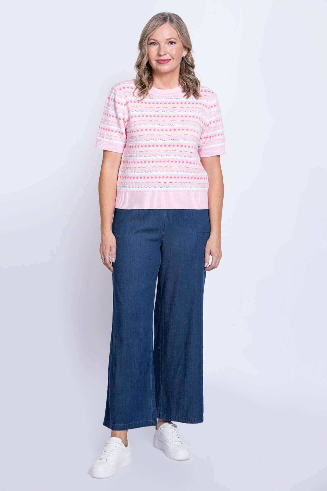 Danny Sweater, Pink Prairie, Cotton - Image 2
