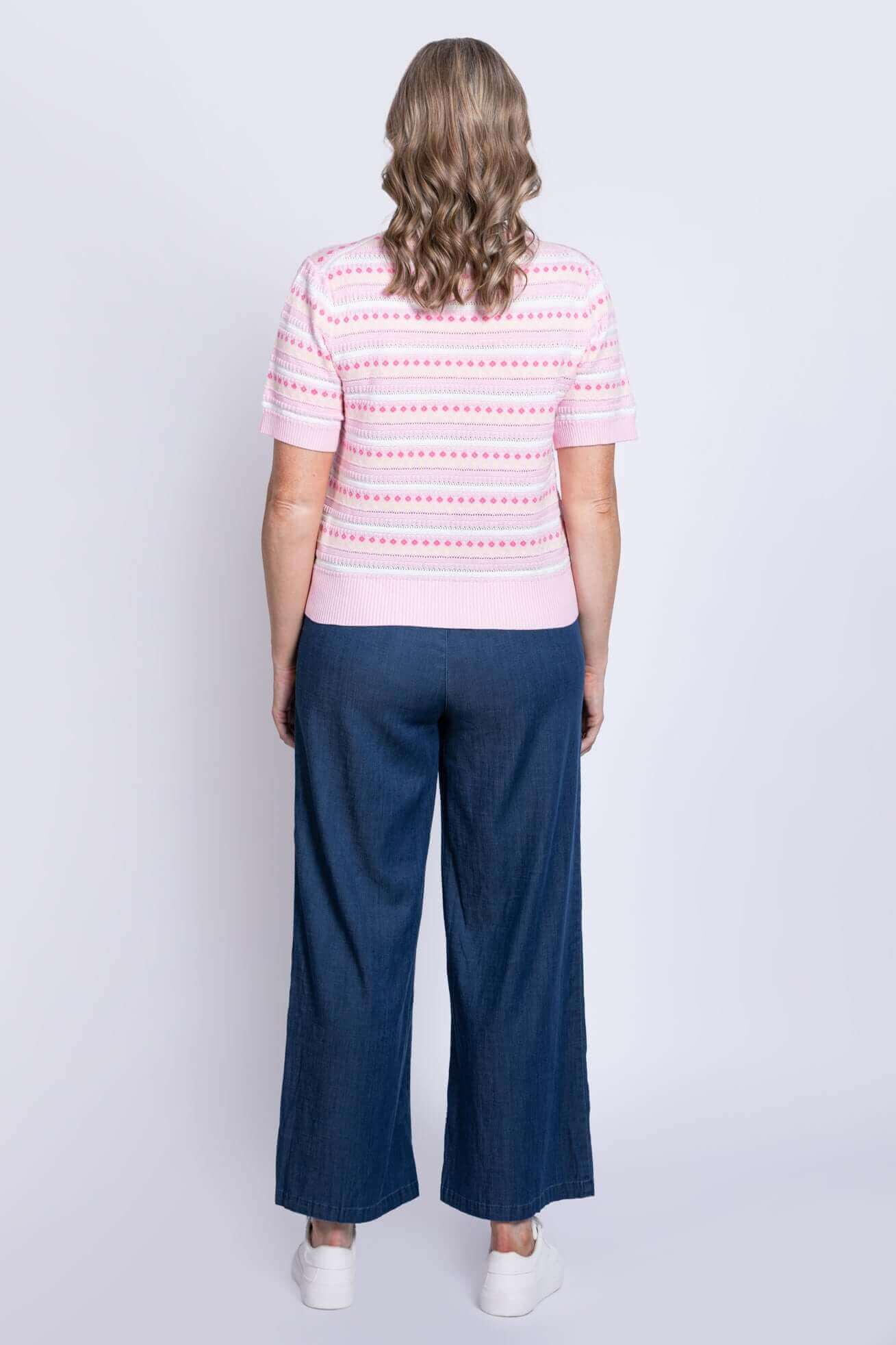 Danny Sweater, Pink Prairie, Cotton - Image 3