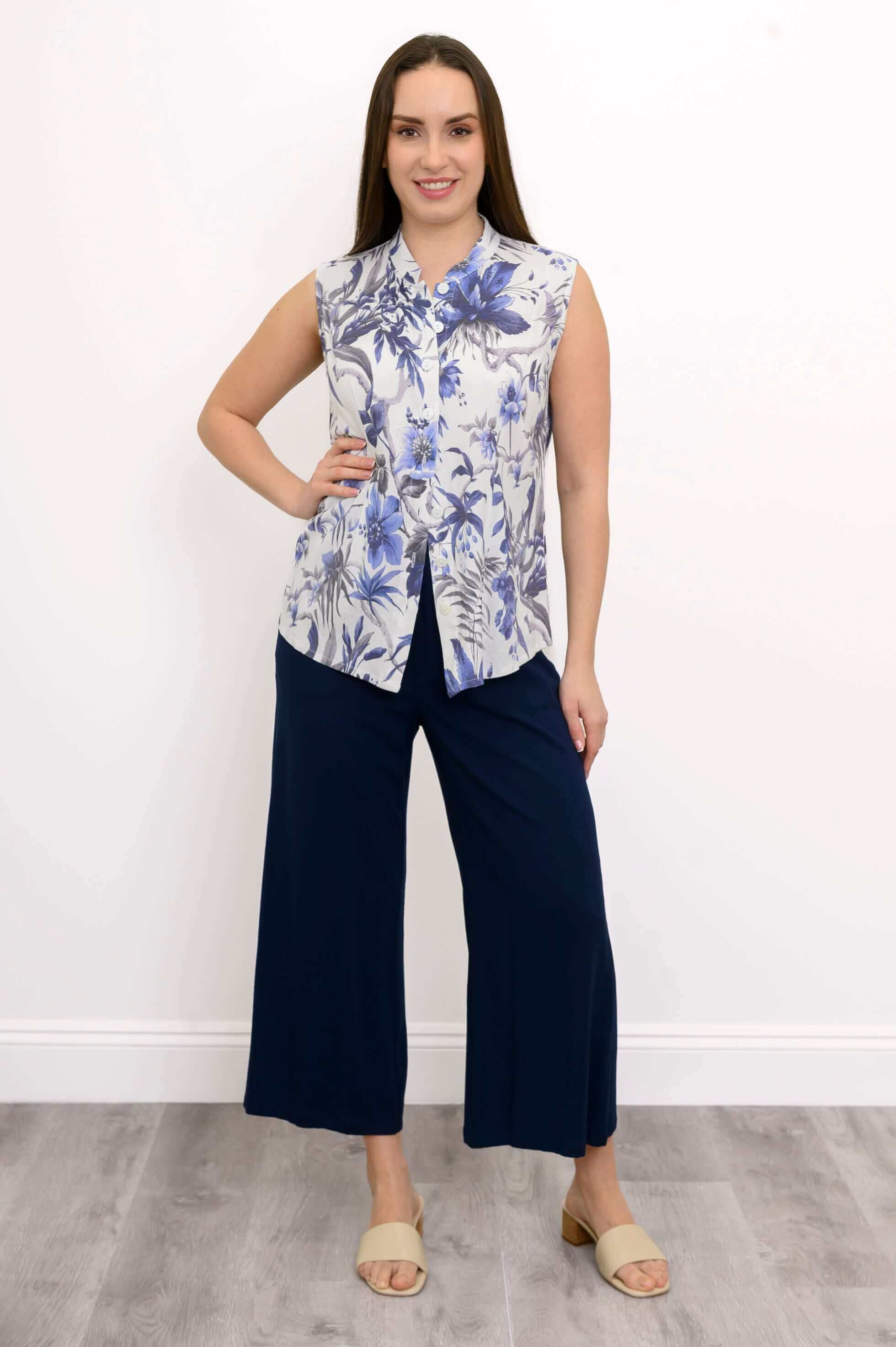 Debbie Tank, Peri Palm, Linen Bamboo - Image 3