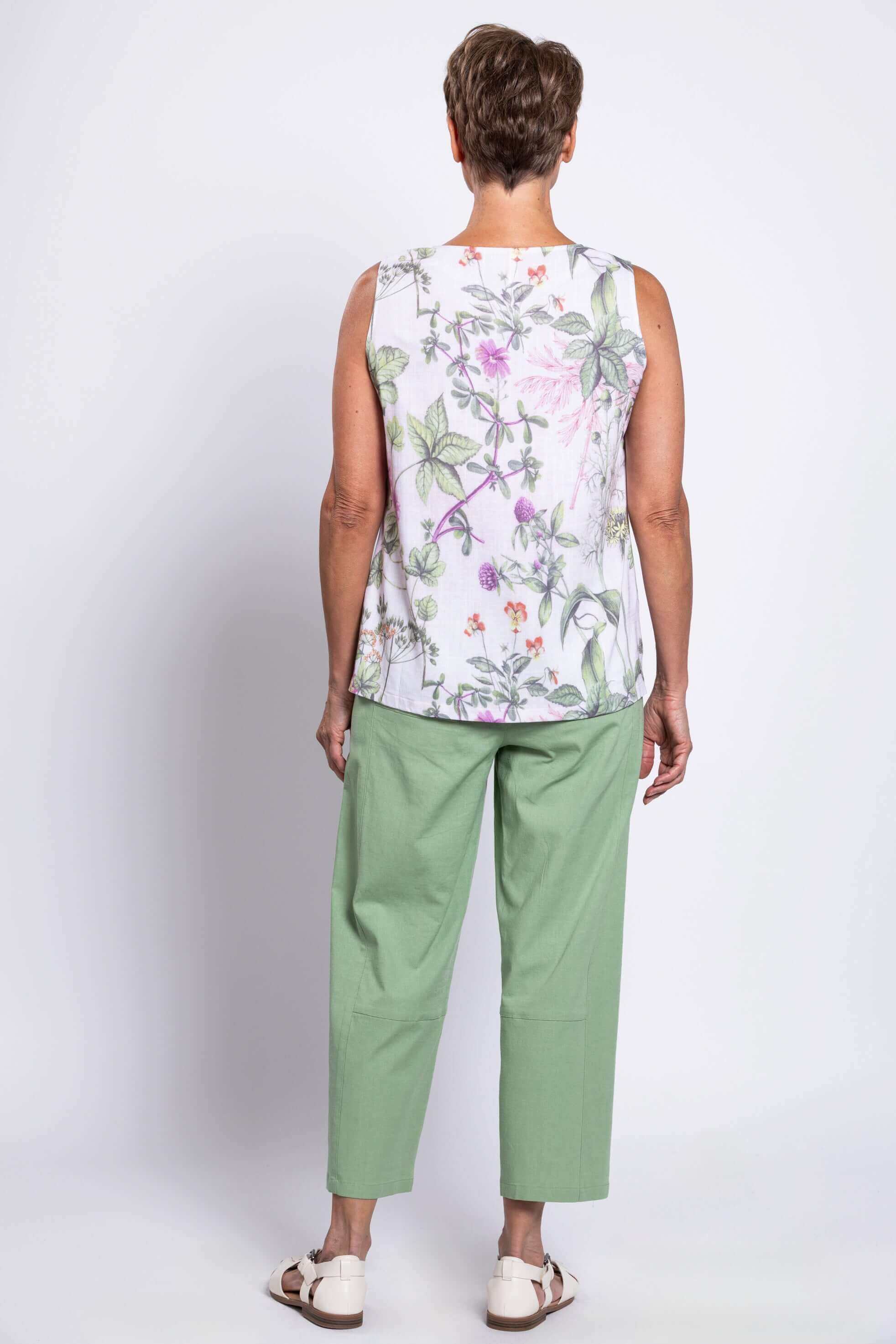 Dena Tank, Khaki Clover, Linen Bamboo - Image 4