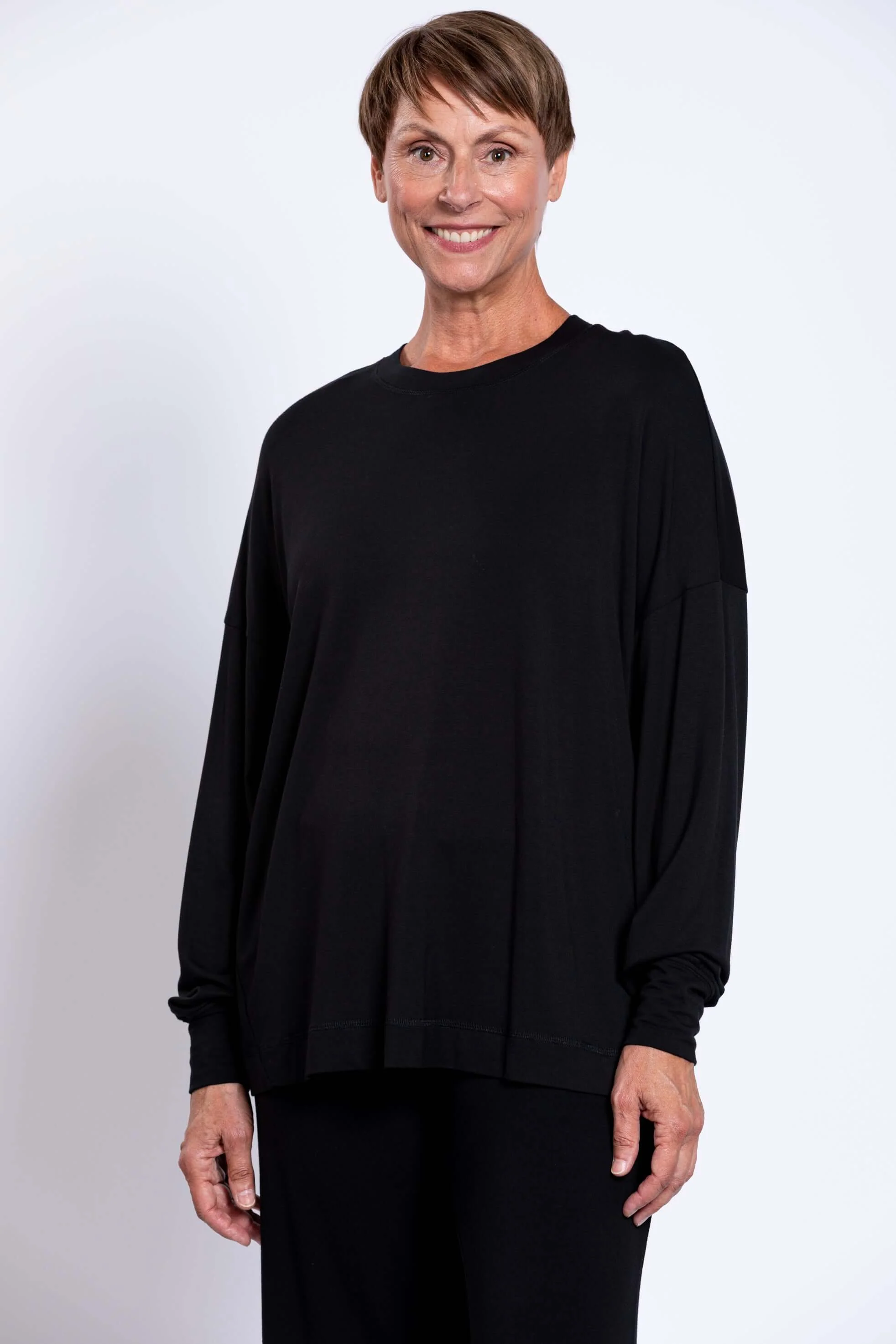 Denny Top, Black, French Terry