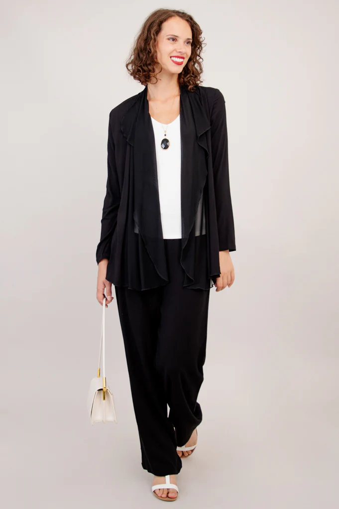 Diana Jacket, Black, Linen Bamboo - Final Sale - Image 3