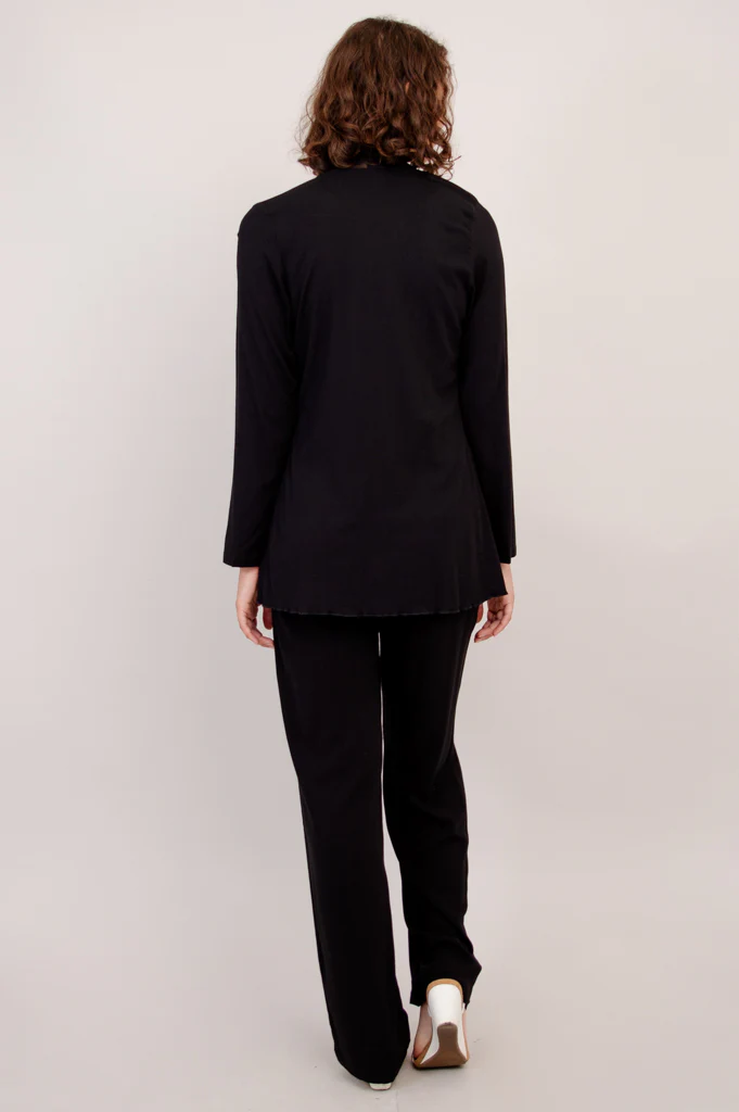 Diana Jacket, Black, Linen Bamboo - Final Sale - Image 4