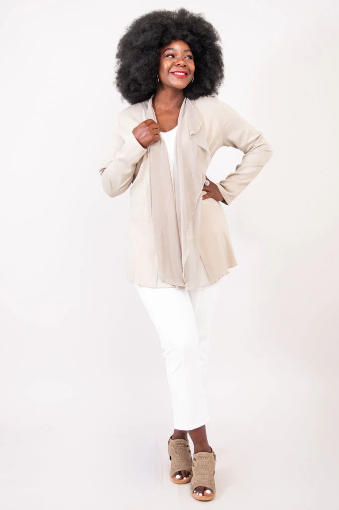 Diana Jacket, Sand, Linen Bamboo - Final Sale - Image 3