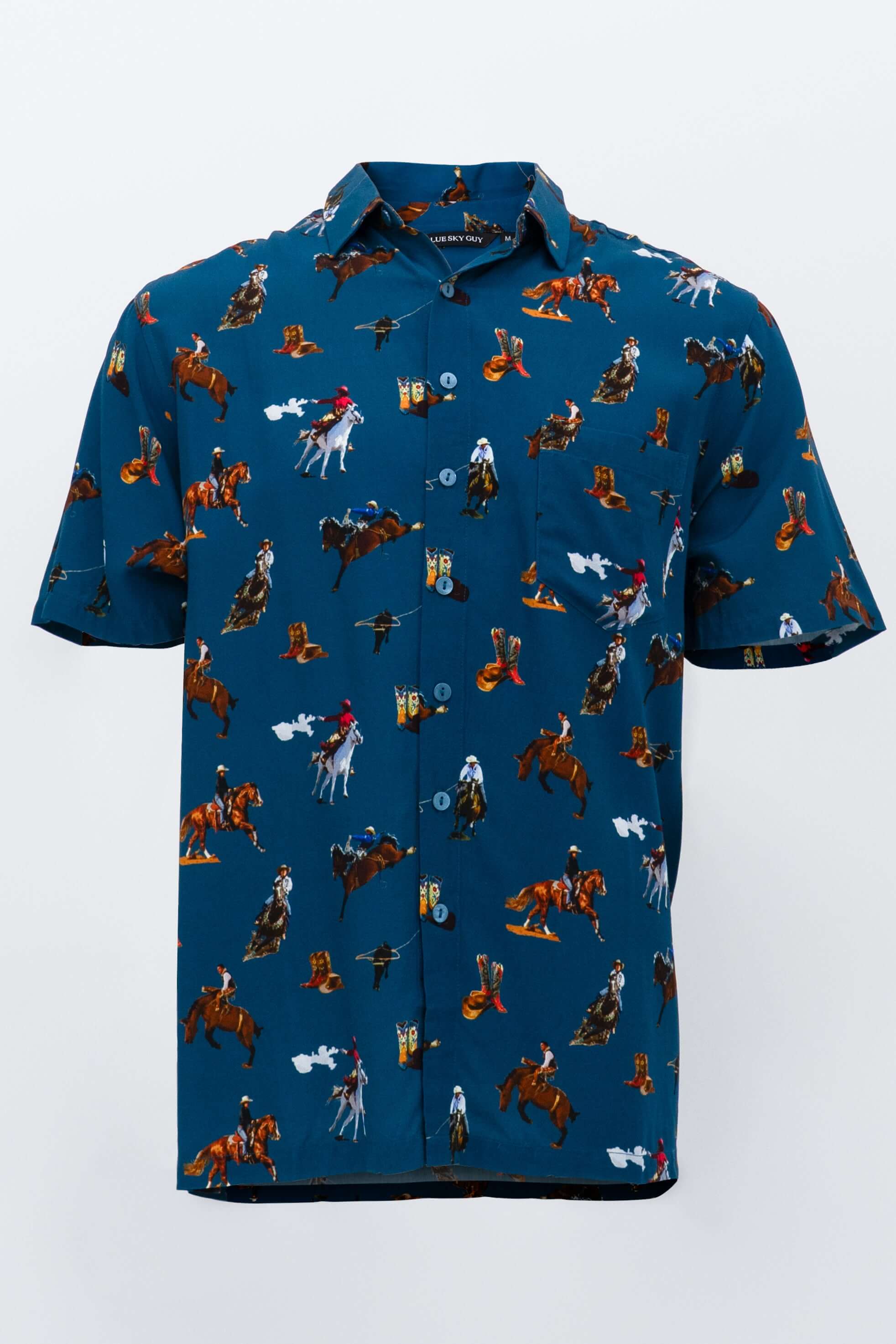 Dino Shirt, Cowboy, Woven Bamboo