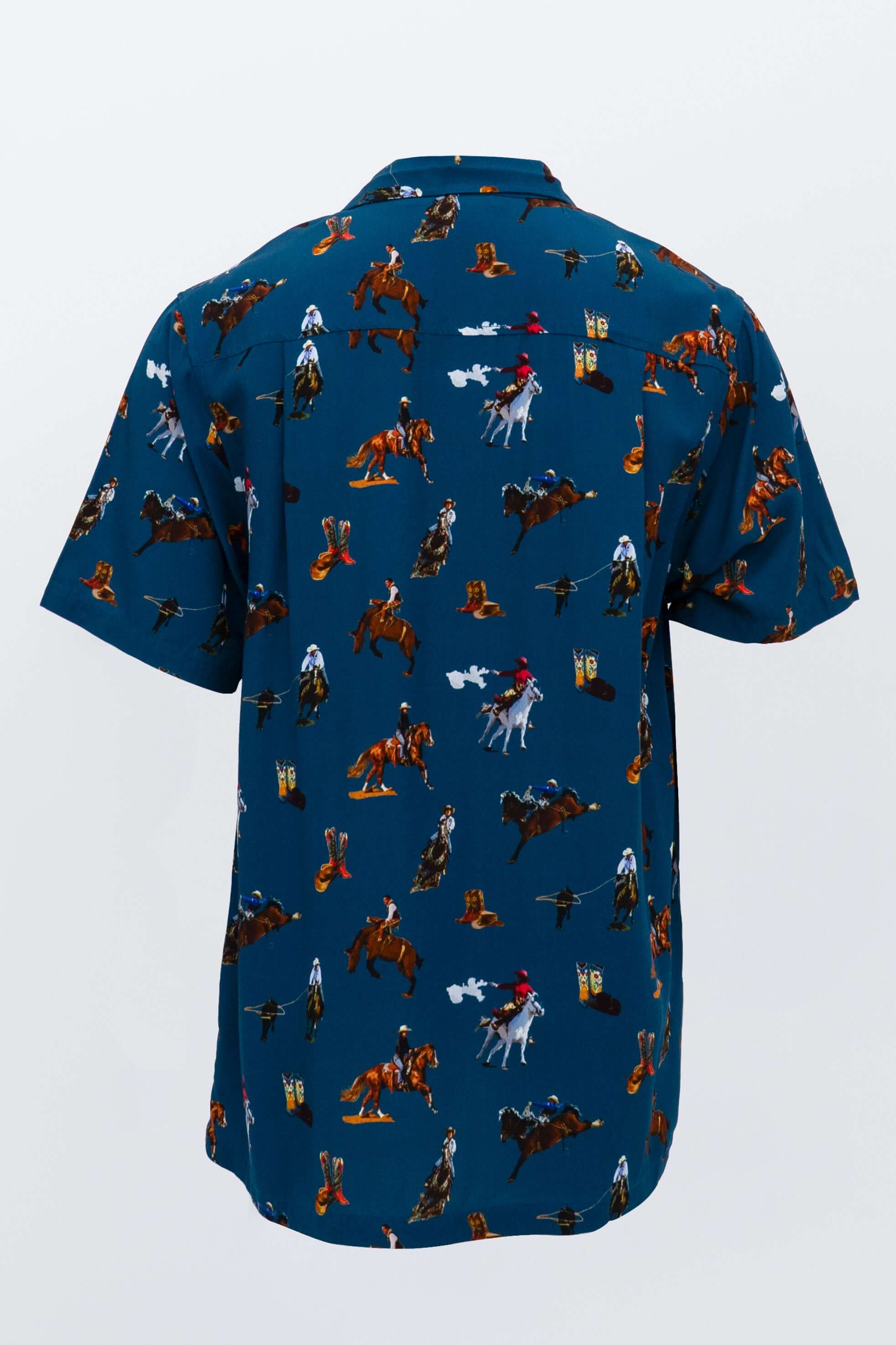Dino Shirt, Cowboy, Woven Bamboo - Image 2