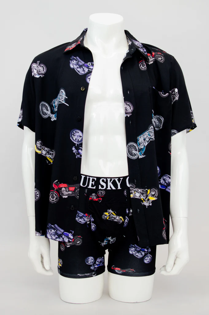 Dino Shirt, Motorcycle, Woven Bamboo - Image 6