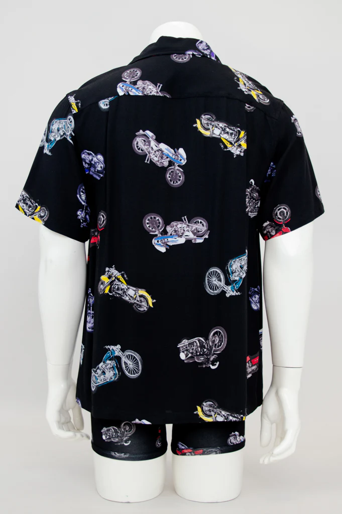 Dino Shirt, Motorcycle, Woven Bamboo - Image 8